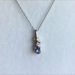 10K White Gold & Tanzanite Necklace